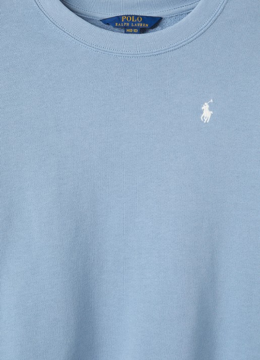 Ralph Lauren Sweater met logo- en backprint - detail staalblauw