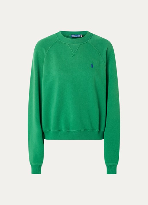 Ralph Lauren Sweater met logoborduring - voorkant 3 donkergroen