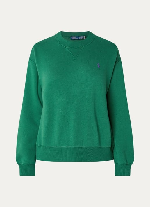Ralph Lauren Sweater met logoborduring - voorkant donkergroen