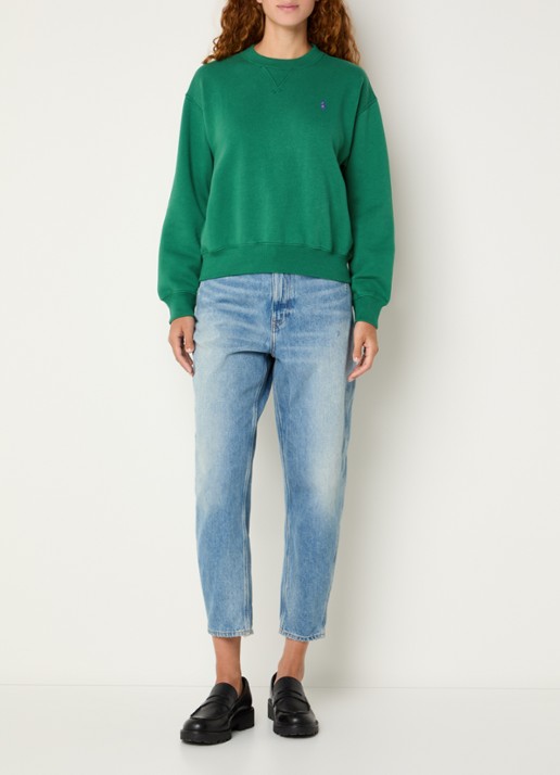 Ralph Lauren Sweater met logoborduring - voorkant 2 donkergroen