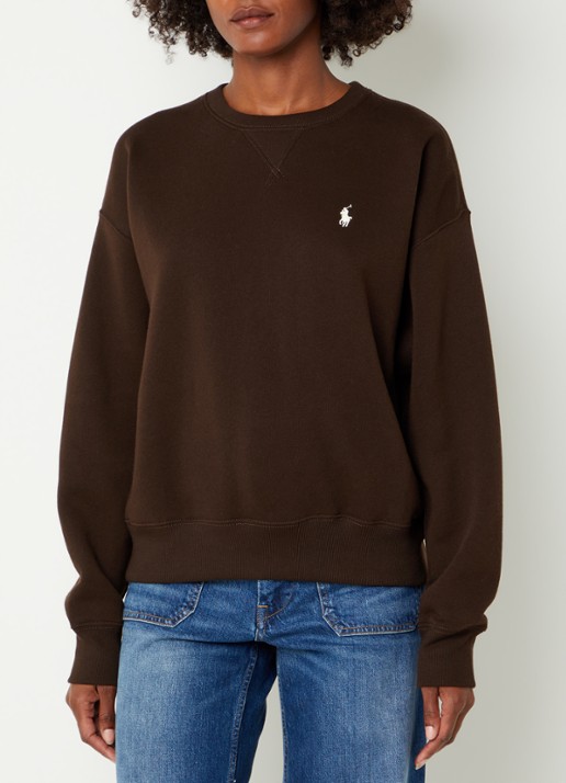 Ralph Lauren Sweater met logoborduring - detail 4 bruin