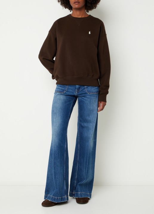 Ralph Lauren Sweater met logoborduring - voorkant 2 bruin