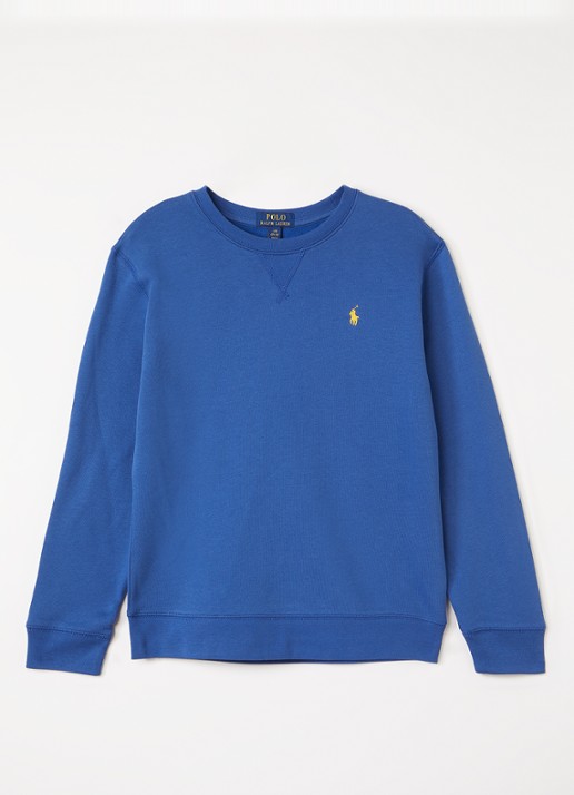 Ralph Lauren Sweater met logoborduring - voorkant 2 blauw
