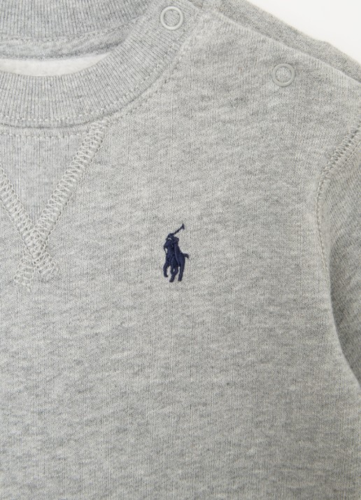 Ralph Lauren Sweater met logoborduring - detail grijsmele