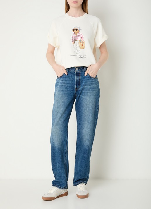 Ralph Lauren Sweater met logoprint - voorkant 4 gebroken wit
