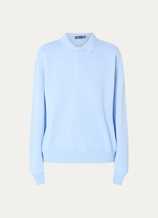 Ralph Lauren Sweater met logoprint - voorkant lichtblauw