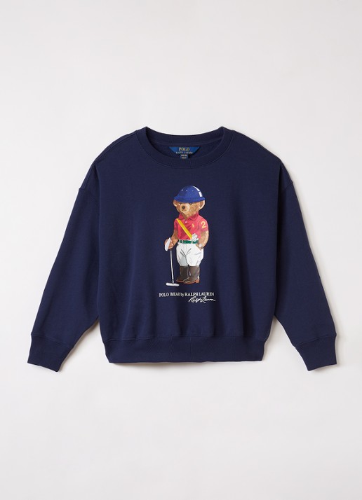 Ralph Lauren Sweater met logoprint - voorkant donkerblauw