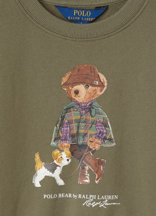 Ralph Lauren Sweater met logoprint - detail 4 olijfgroen