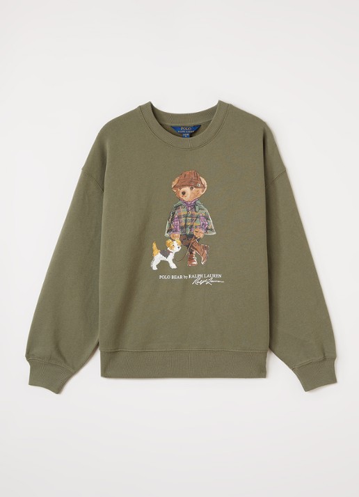 Ralph Lauren Sweater met logoprint - voorkant 3 olijfgroen