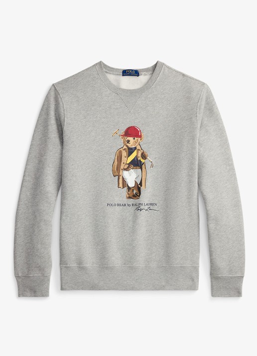 Ralph Lauren Sweater met logoprint - voorkant andover hthr / grijs