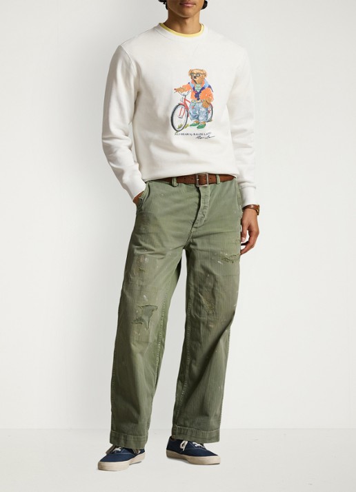 Ralph Lauren Sweater met logoprint - voorkant 5 white summer / wit