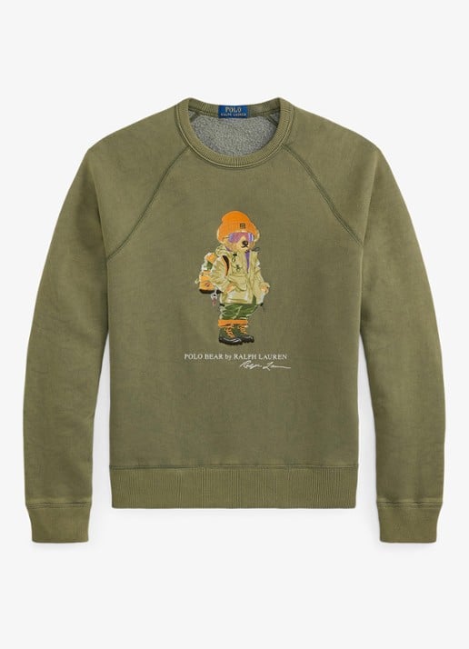 Ralph Lauren Sweater met logoprint - voorkant cruise olive / olijfgroen