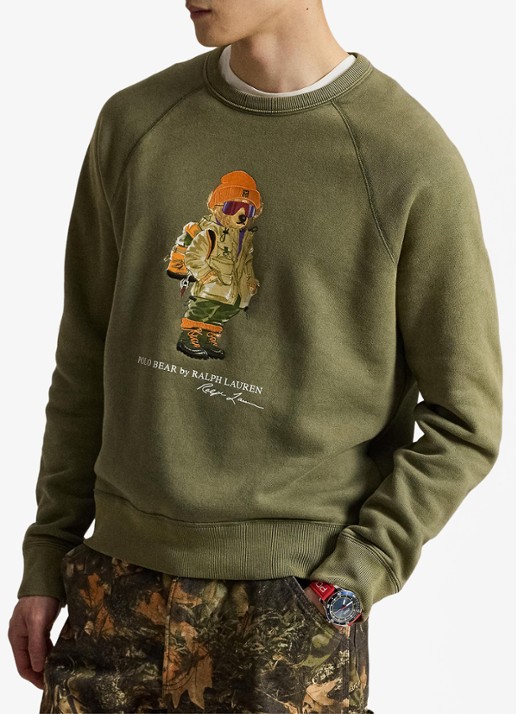 Ralph Lauren Sweater met logoprint - voorkant 2 cruise olive / olijfgroen