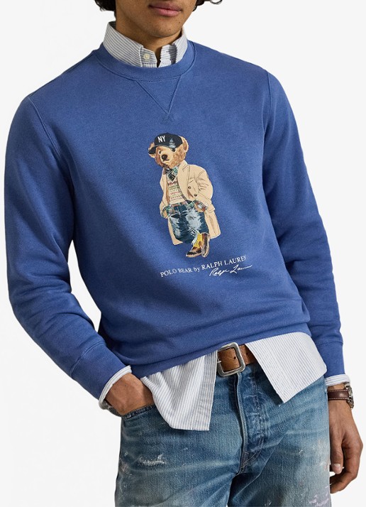 Ralph Lauren Sweater met logoprint - voorkant 5 bastille blue / blauw