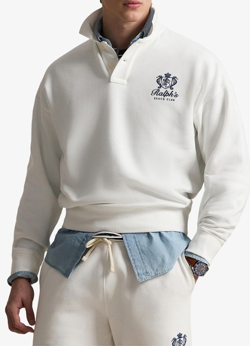 Ralph Lauren Sweater met polokraag en logo - voorkant 4 white / wit