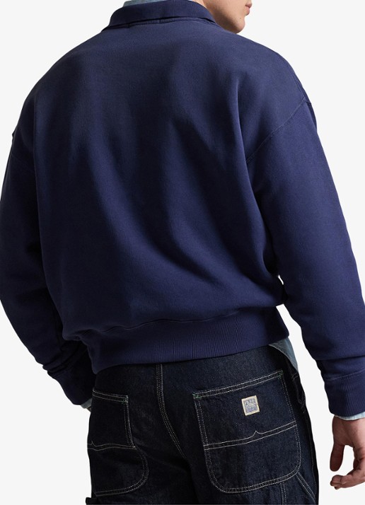 Ralph Lauren Sweater met polokraag en logo - achterkant 5 dark cobalt / donkerblauw
