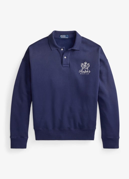 Ralph Lauren Sweater met polokraag en logo - voorkant dark cobalt / donkerblauw