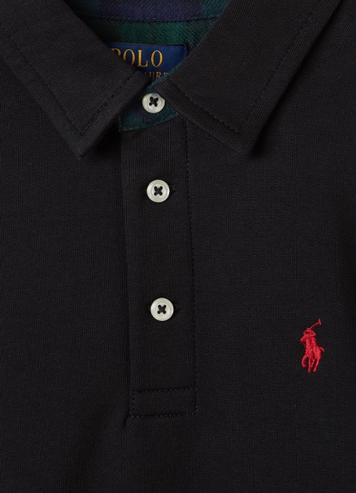 Ralph Lauren Sweater met polokraag en logoborduring - detail zwart
