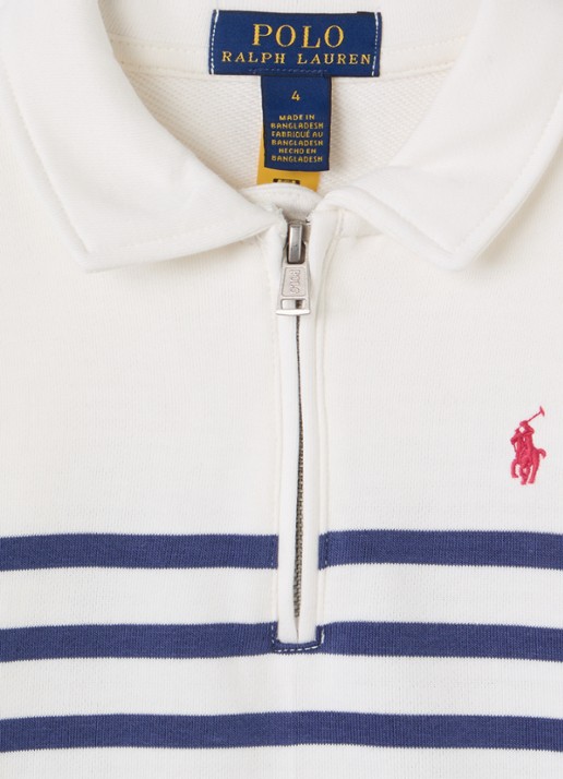 Ralph Lauren Sweater met polokraag en logoborduring - detail gebroken wit