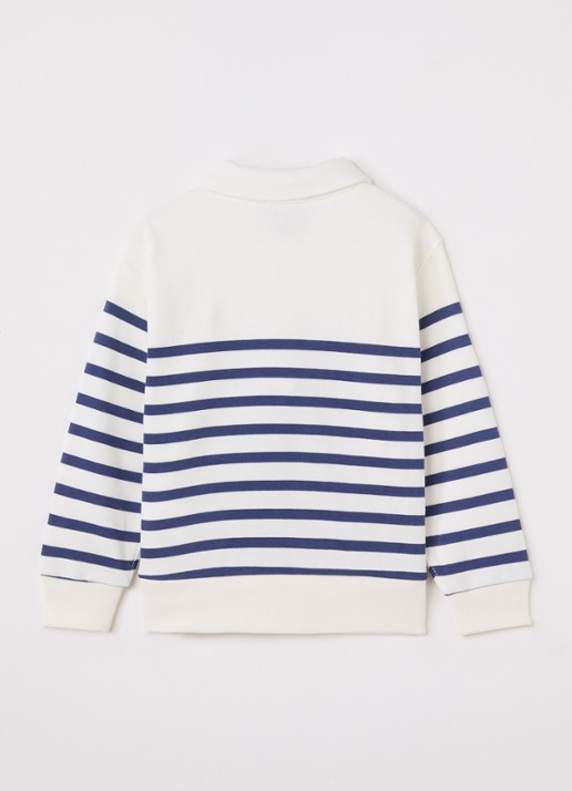 Ralph Lauren Sweater met polokraag en logoborduring - voorkant 3 gebroken wit