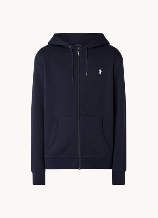 Ralph Lauren Sweatvest met capuchon en logoborduring - voorkant 9 aviator navy