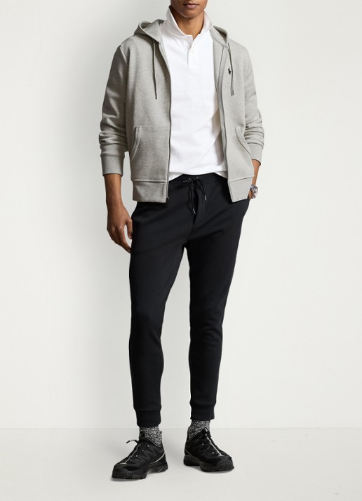 Ralph Lauren Sweatvest met capuchon en logoborduring - voorkant 8 lt sport heather