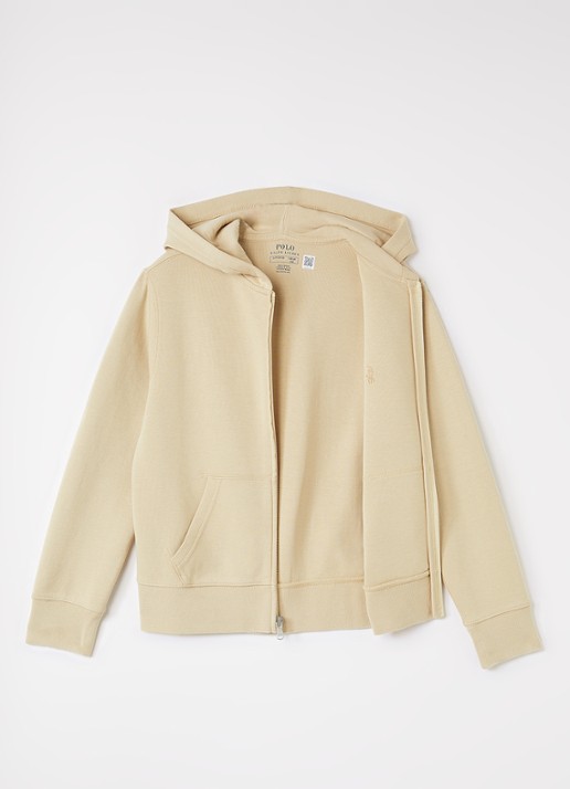 Ralph Lauren Sweatvest met capuchon - voorkant 2 beige