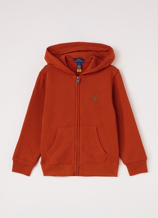 Ralph Lauren Sweatvest met logo - voorkant 2 oranje