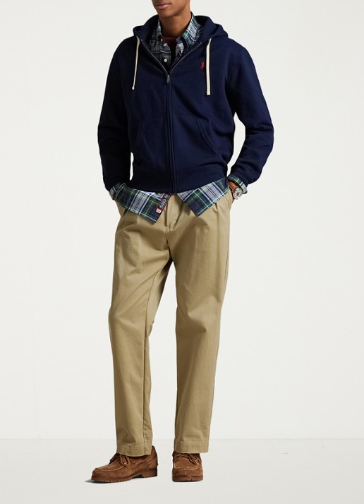 Ralph Lauren Sweatvest met logoborduring - voorkant 4 cruise navy / donkerblauw