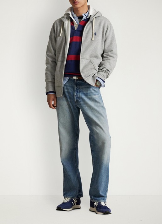 Ralph Lauren Sweatvest met logoborduring - voorkant 2 andover heather / grijs