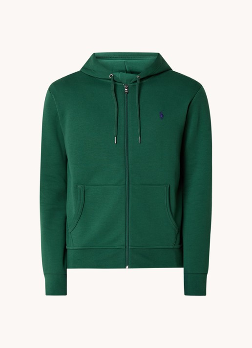 Ralph Lauren Sweatvest met steekzakken en logoborduring - voorkant vintage pine / donkergroen
