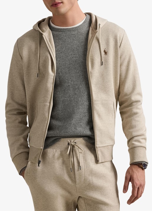 Ralph Lauren Sweatvest met steekzakken en logoborduring - detail 4 tuscan beige / beige