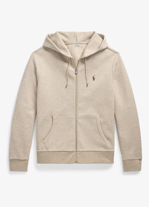 Ralph Lauren Sweatvest met steekzakken en logoborduring - voorkant 2 tuscan beige / beige