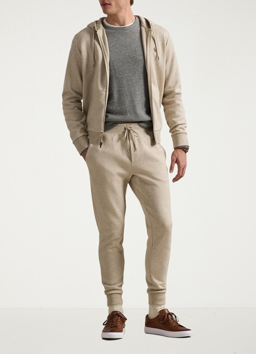 Ralph Lauren Sweatvest met steekzakken en logoborduring - voorkant 3 tuscan beige / beige