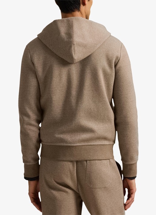 Ralph Lauren Sweatvest met steekzakken en logoborduring - achterkant 3 brown heather / bruin