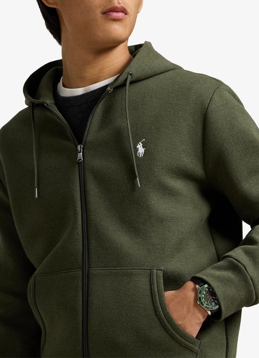 Ralph Lauren Sweatvest met steekzakken en logoborduring - detail 2 alphine heather / legergroen