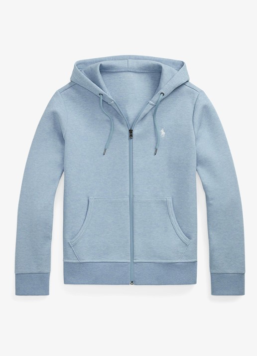 Ralph Lauren Sweatvest met steekzakken en logoborduring - voorkant 2 modern blue heather / blauw