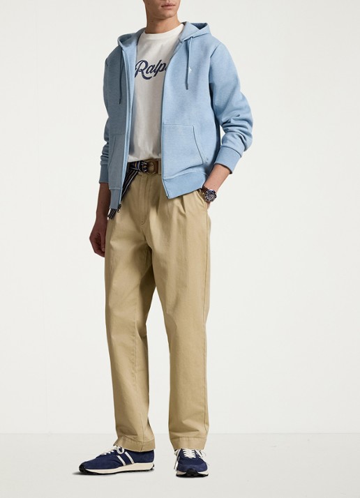 Ralph Lauren Sweatvest met steekzakken en logoborduring - voorkant 3 modern blue heather / blauw