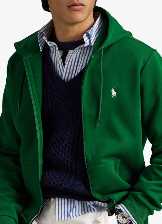 Ralph Lauren Sweatvest met steekzakken en logoborduring - detail 2 tennis green / donkergroen
