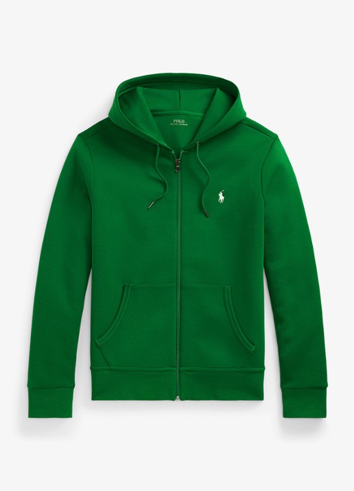 Ralph Lauren Sweatvest met steekzakken en logoborduring - voorkant 3 tennis green / donkergroen
