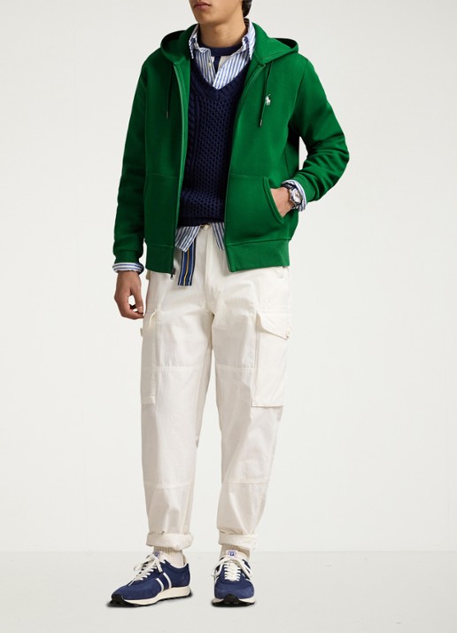 Ralph Lauren Sweatvest met steekzakken en logoborduring - voorkant 4 tennis green / donkergroen