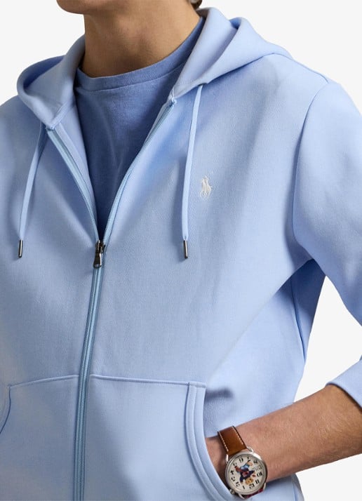 Ralph Lauren Sweatvest met steekzakken en logoborduring - detail 2 office blue / lichtblauw