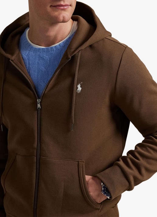 Ralph Lauren Sweatvest met steekzakken en logoborduring - detail 5 chestnut / lichtbruin