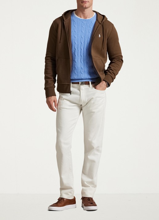 Ralph Lauren Sweatvest met steekzakken en logoborduring - voorkant 3 chestnut / lichtbruin