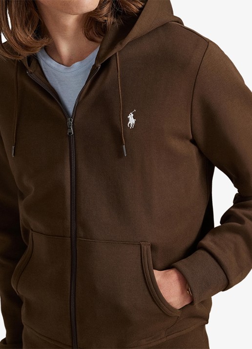 Ralph Lauren Sweatvest met steekzakken en logoborduring - detail 2 branch brown / bruin