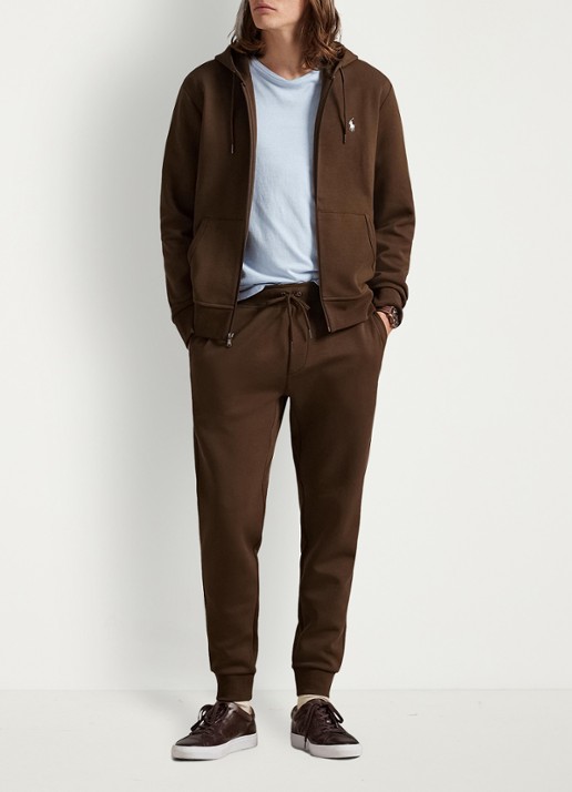 Ralph Lauren Sweatvest met steekzakken en logoborduring - voorkant 5 branch brown / bruin