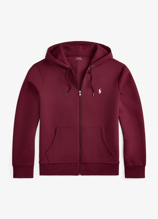 Ralph Lauren Sweatvest met steekzakken en logoborduring - voorkant 3 classic wine / wijnrood