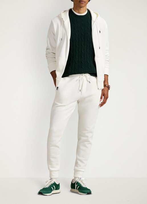 Ralph Lauren Sweatvest met steekzakken en logoborduring - voorkant 3 white / wit