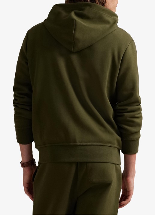 Ralph Lauren Sweatvest met steekzakken en logoborduring - achterkant 4 company olive / olijfgroen