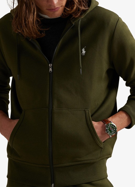 Ralph Lauren Sweatvest met steekzakken en logoborduring - detail 3 company olive / olijfgroen